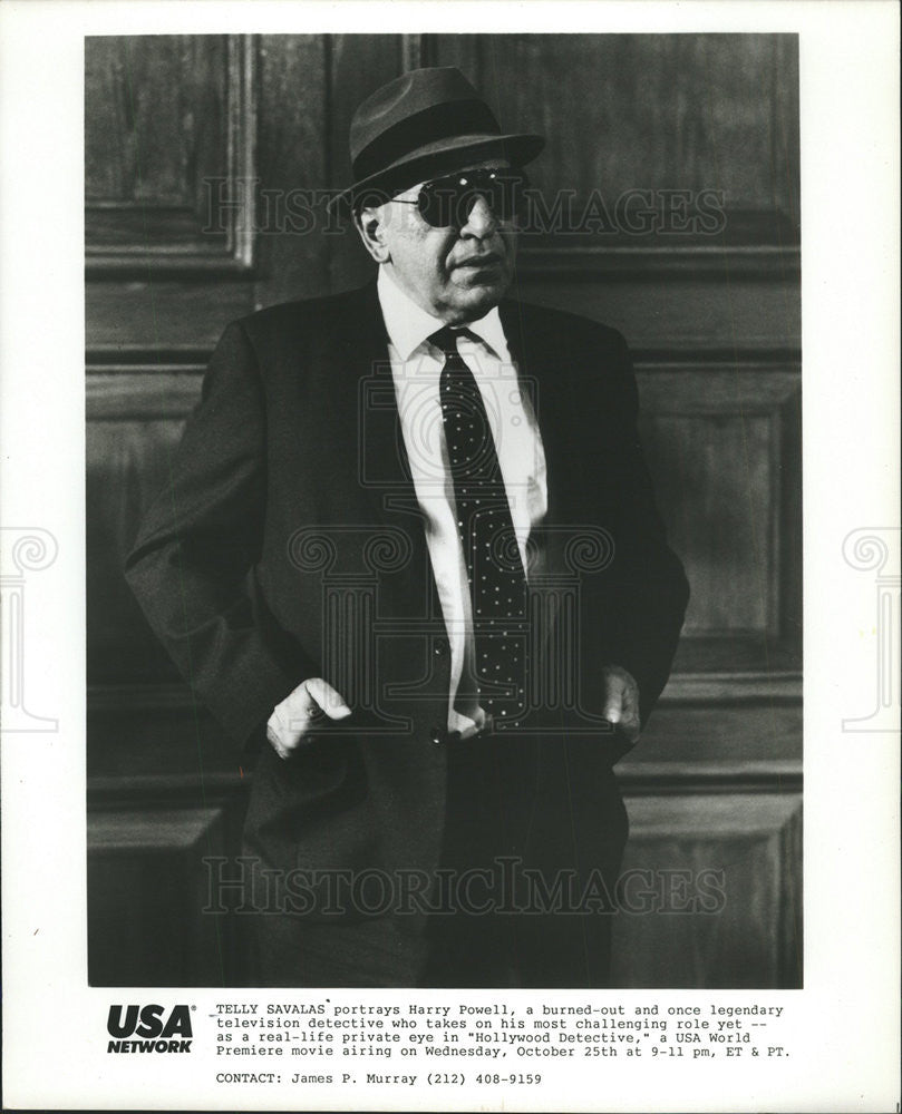 Press Photo Telly Savalas Hollywood Detective Actor - Historic Images