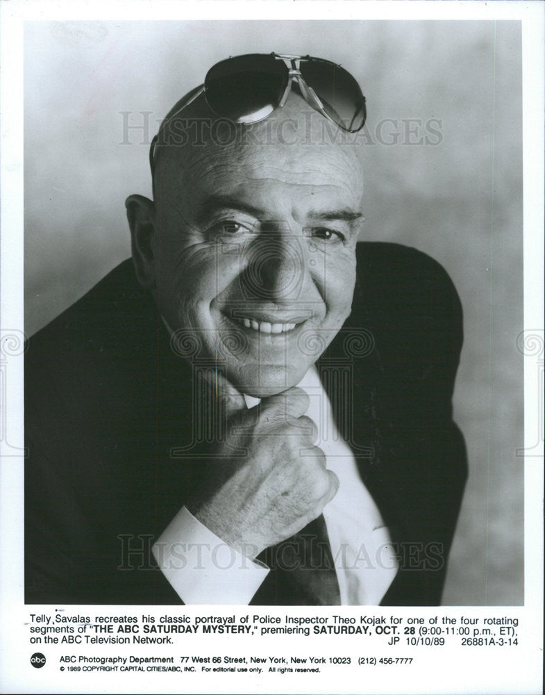 1989 Press Photo Telly Savalas American Film TV Actor - Historic Images