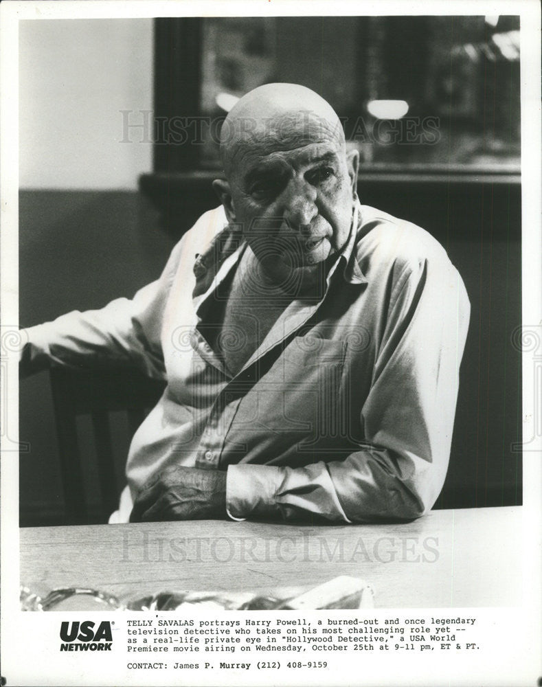 1993 Press Photo Telly Savalas Hollywood Detective Actor - Historic Images