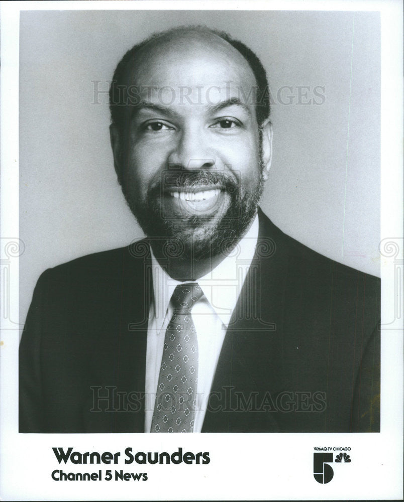 Press Photo Warner Saunders Channel 5 News Anchor - Historic Images