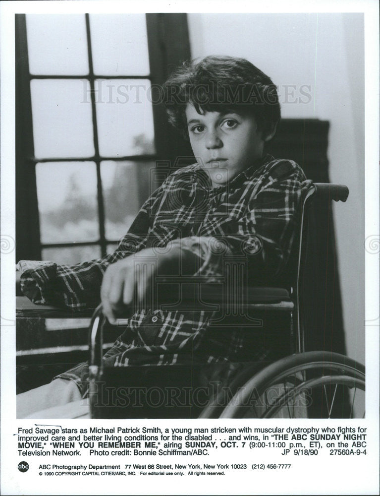 1990 Press Photo Fred Savage When You Remember Me Film Actor - Historic Images