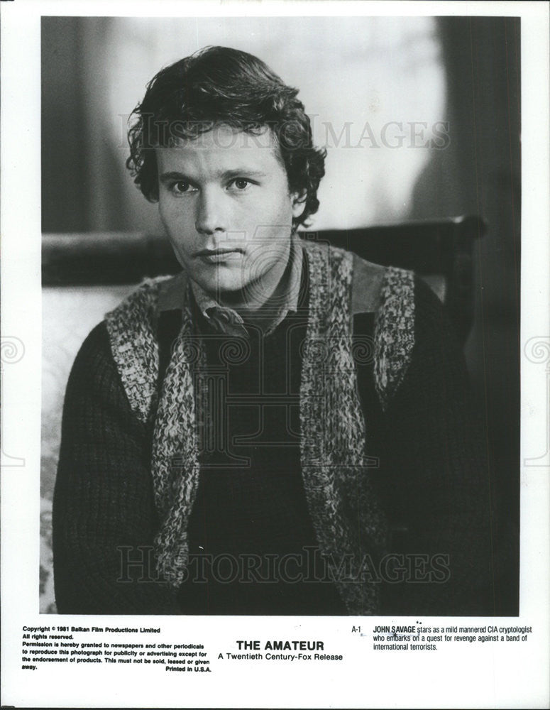 1981 Press Photo John Savage The Amateur Film Actor - Historic Images