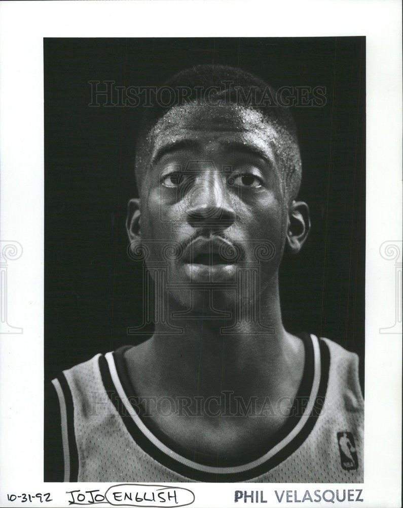 1992 Press Photo Stephen Jo Jo English Basketball Player Star At University - Historic Images