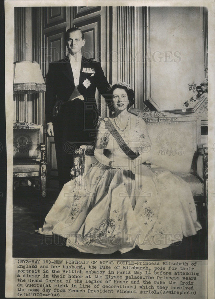 1948 Press Photo Princess Elizabeth of England Duke Edinburgh - Historic Images