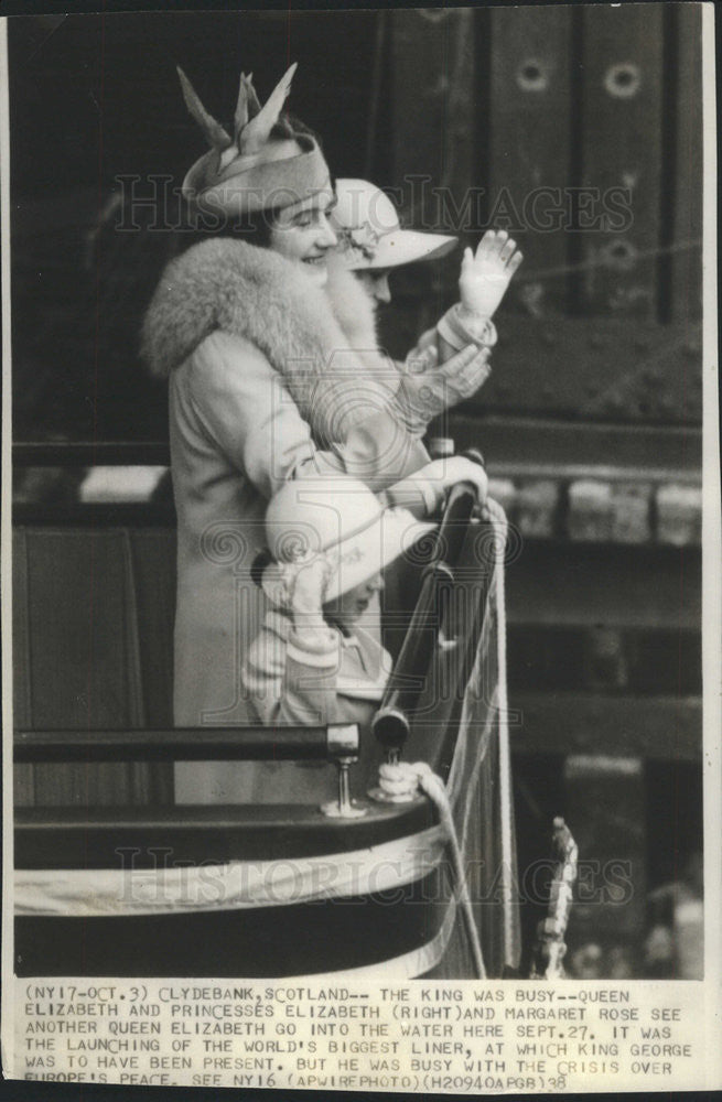 1938 Press Photo Elizabeth Princess Elizabeth Rose See Another Queen In Water - Historic Images