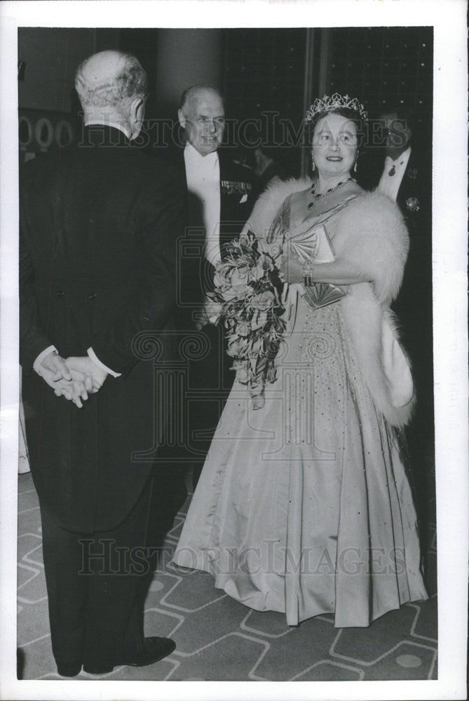 1956 Press Photo  QUEEN MOTHER ELIZABETH ROYAL FESTIVAL HALL - Historic Images