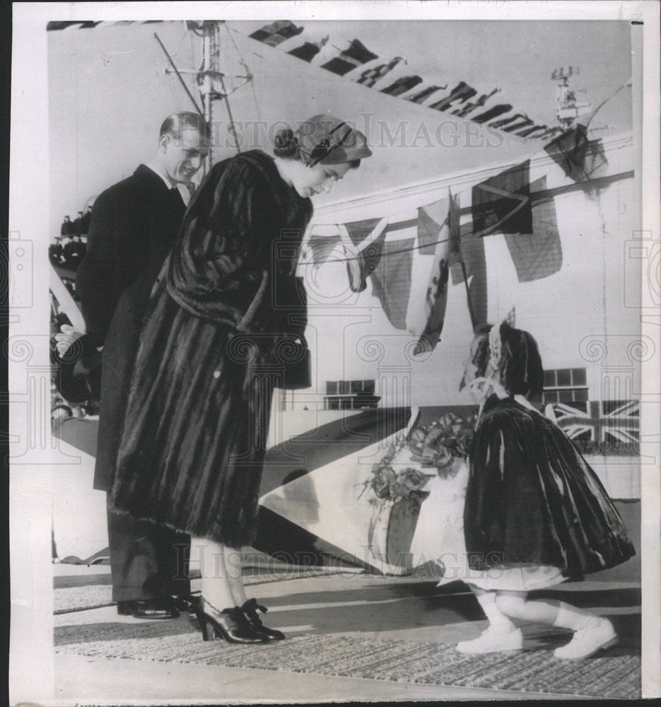 1951 Press Photo LOIS GALLAGHER PRINCESS ELIZABETH DUKE EDINBURGH - Historic Images