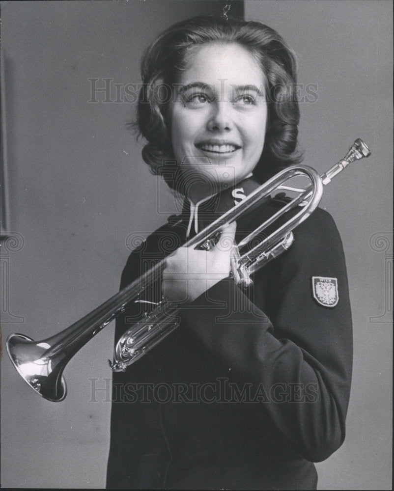 1966 Press Photo CAROLE REINHART TRUMPETER - Historic Images