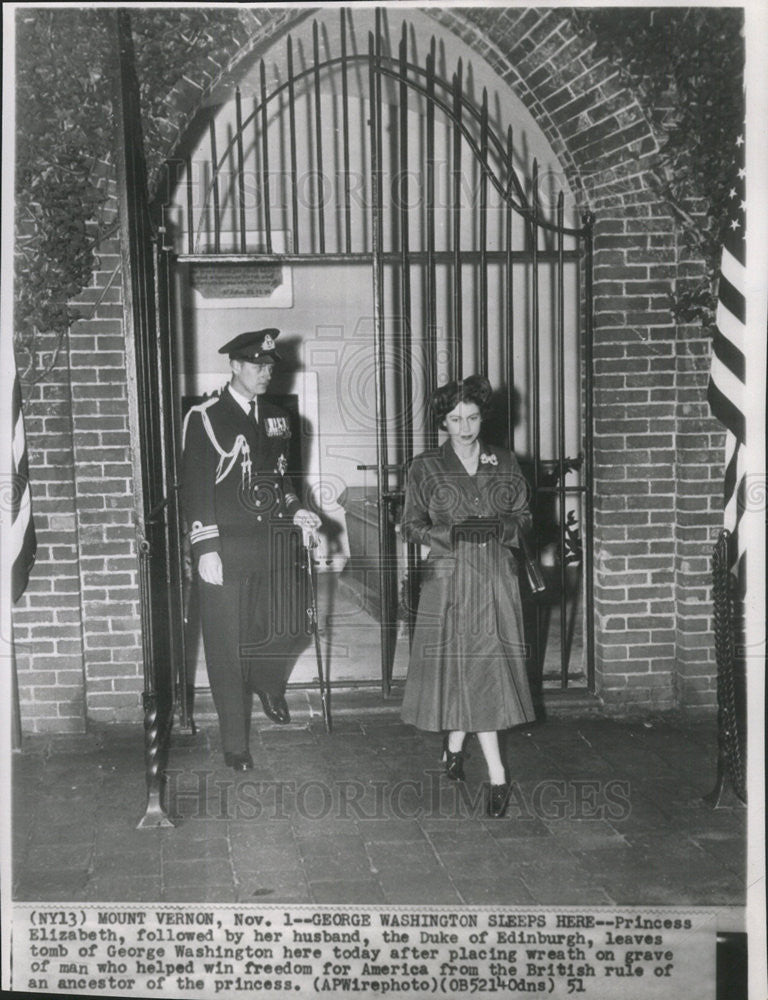 1951 Press Photo Princess Elizabeth and husban Duke of Edinburgh - Historic Images