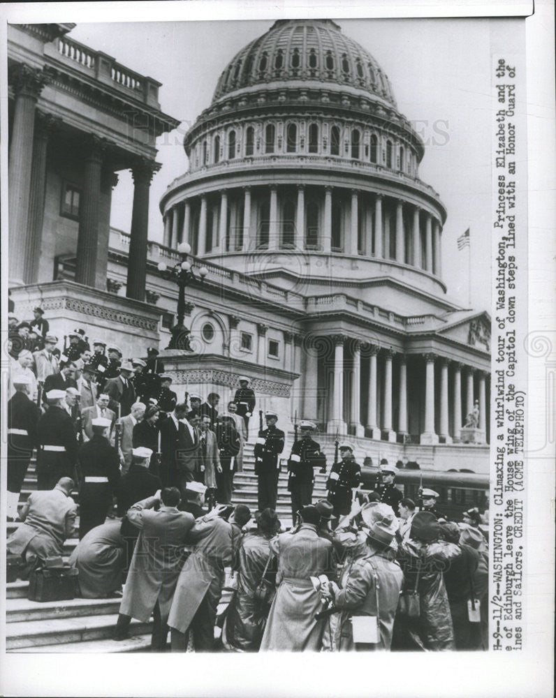 1951 Press Photo Princess Elizabeth and Duke of Edinburgh in Washington D.C. - Historic Images