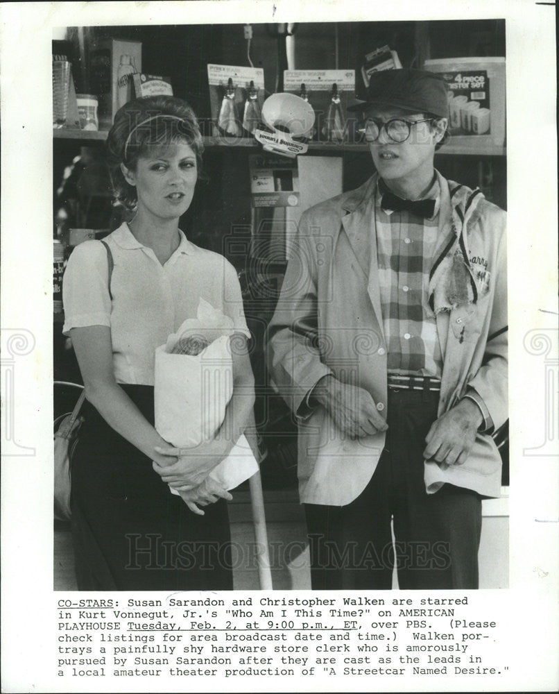 1982 Press Photo Susan Sarandon,actress and Christopher Walken - Historic Images