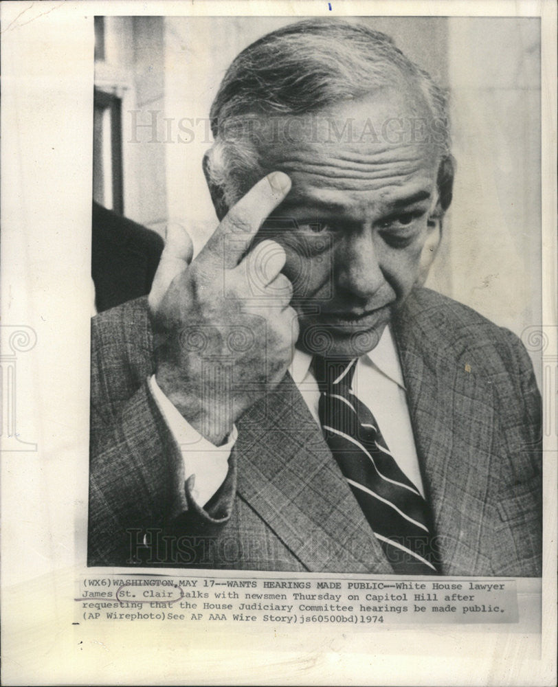 1974 Press Photo White House lawyer James St. Clair - Historic Images