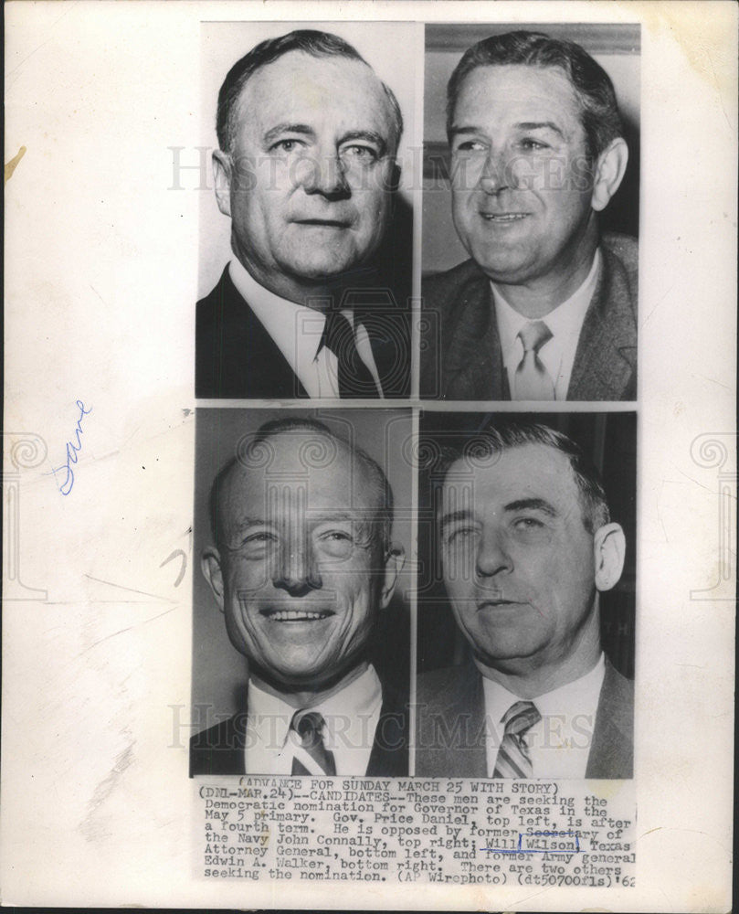 1962 Press Photo WILL WILSON POLITICIAN TEXAS - Historic Images