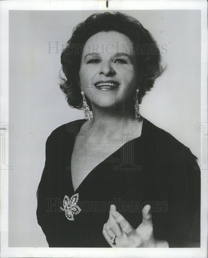 1975 Press Photo Close Caption of Singer Kate Smith - Historic Images