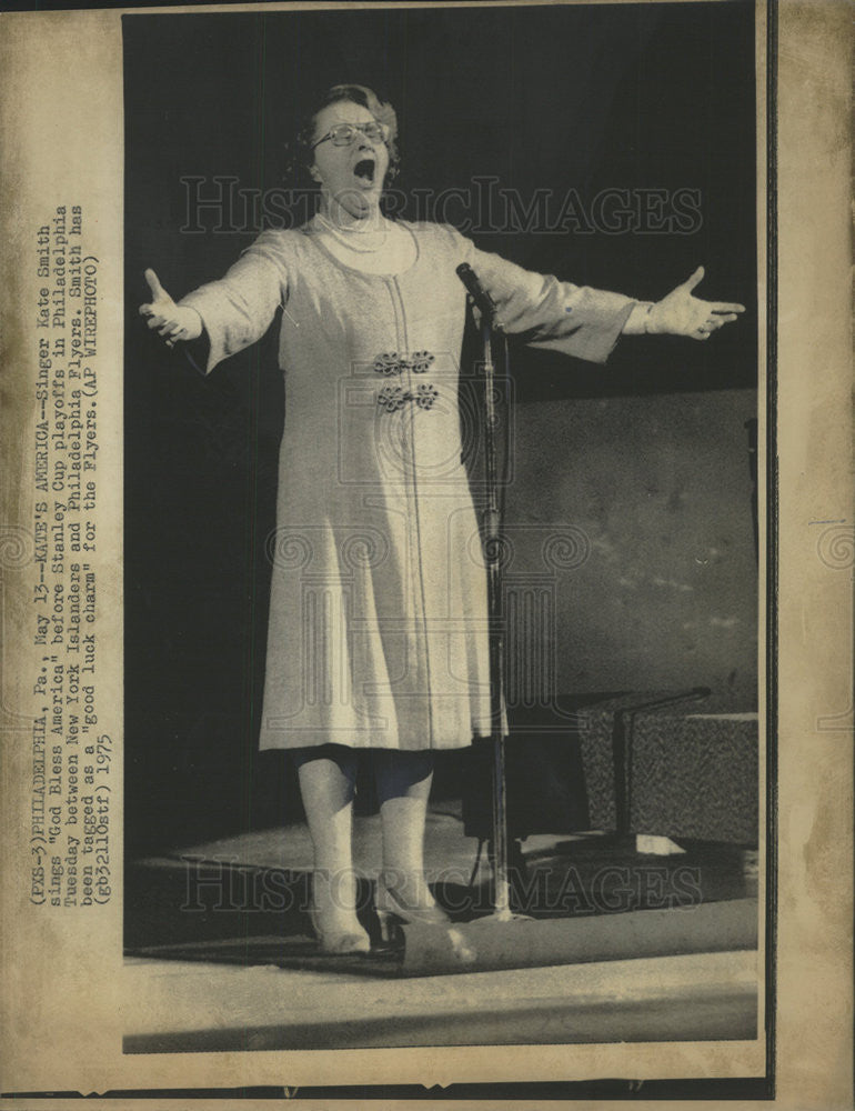 1975 Press Photo KATE SMITH AMERICAN SINGER - Historic Images