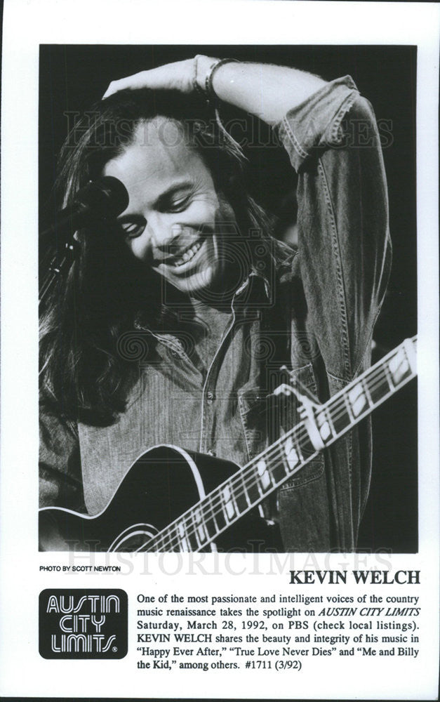 1992 Press Photo Kevin Welch, musician - Historic Images