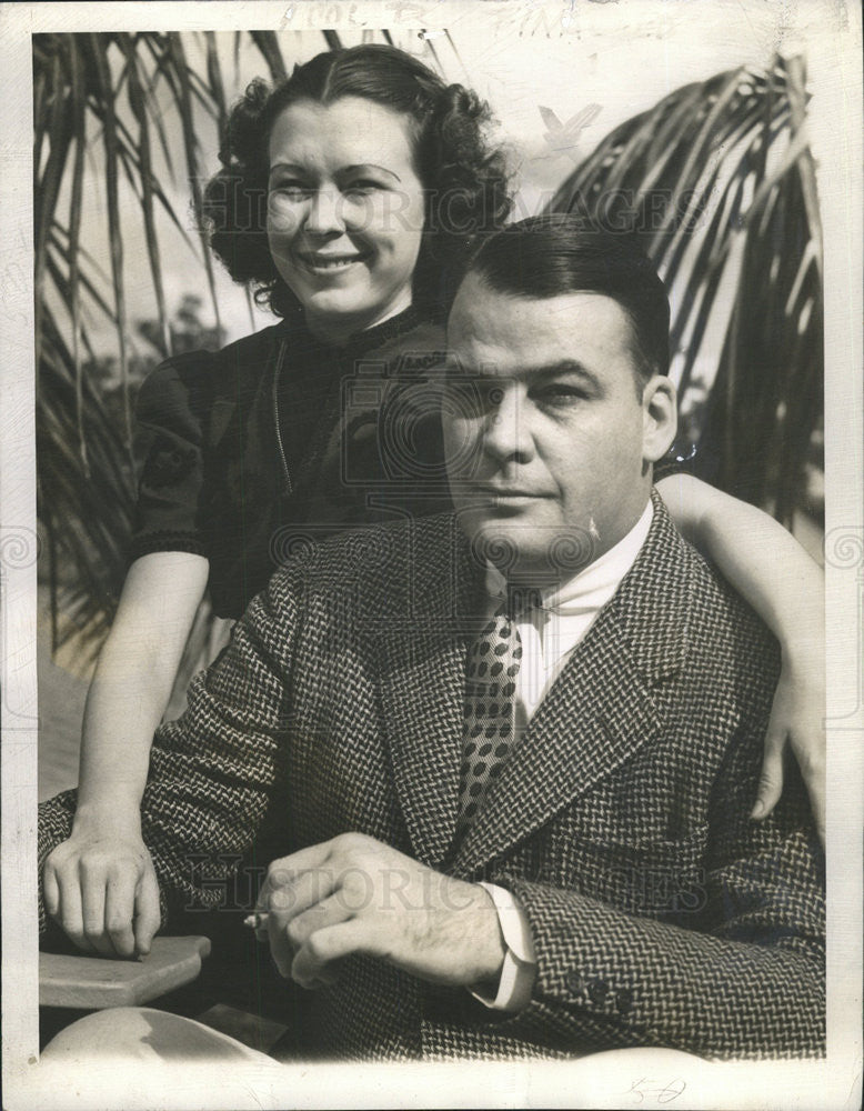 1938 Press Photo Potter D'Orsay Palmer and bride Pluma - Historic Images