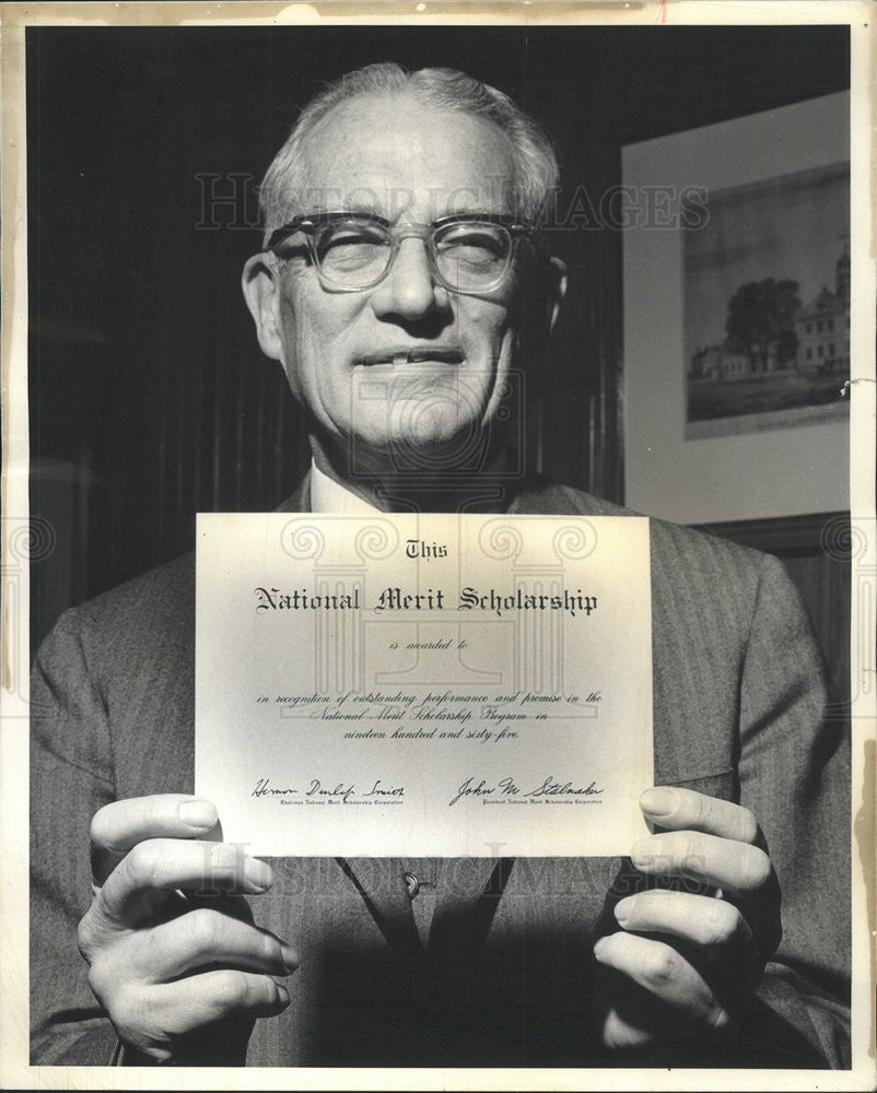 1965 Press Photo Hermon Dunlap Smith National Merit Scholarship Corp. Chairman - Historic Images