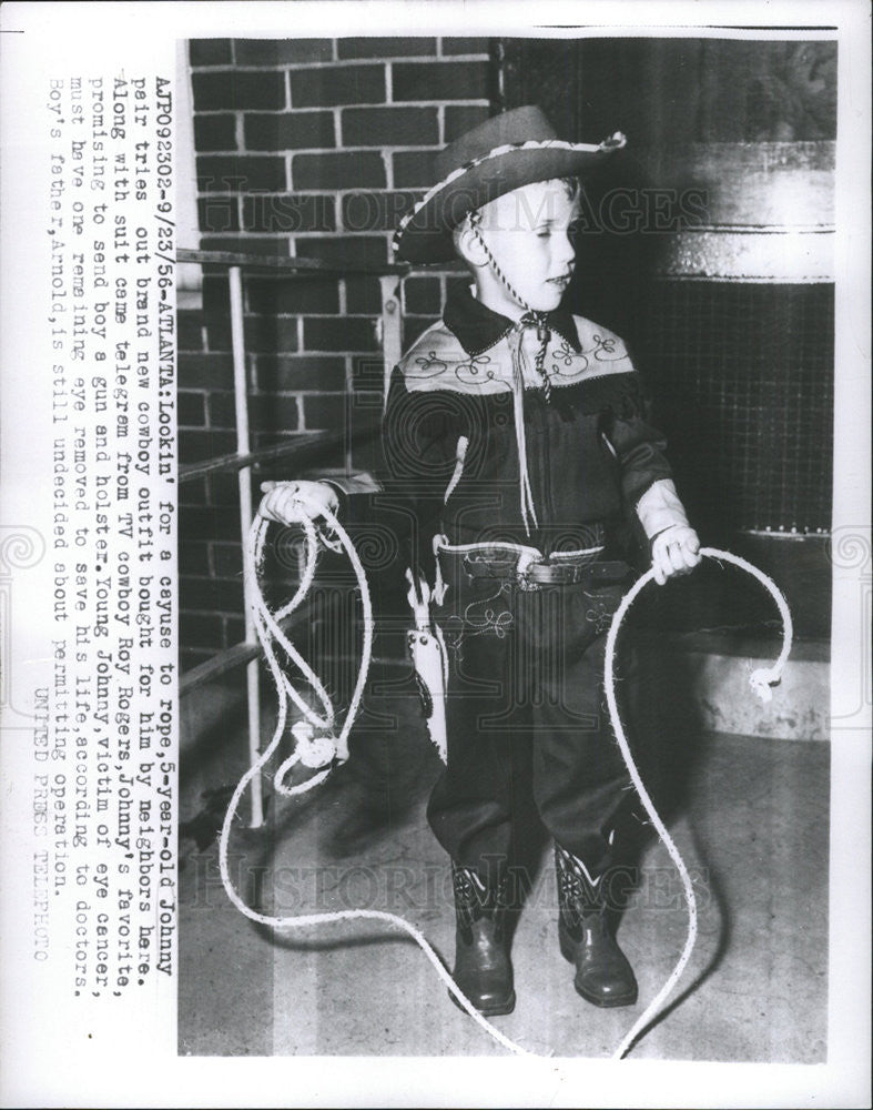 1956 Press Photo Johnny Pair Blind Boy - Historic Images