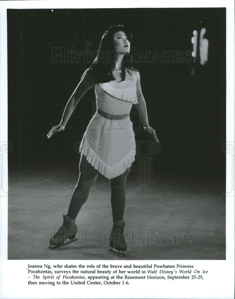 1966 Press Photo Joanna Ng skates the role of the brave and beautiful Powhatan - Historic Images