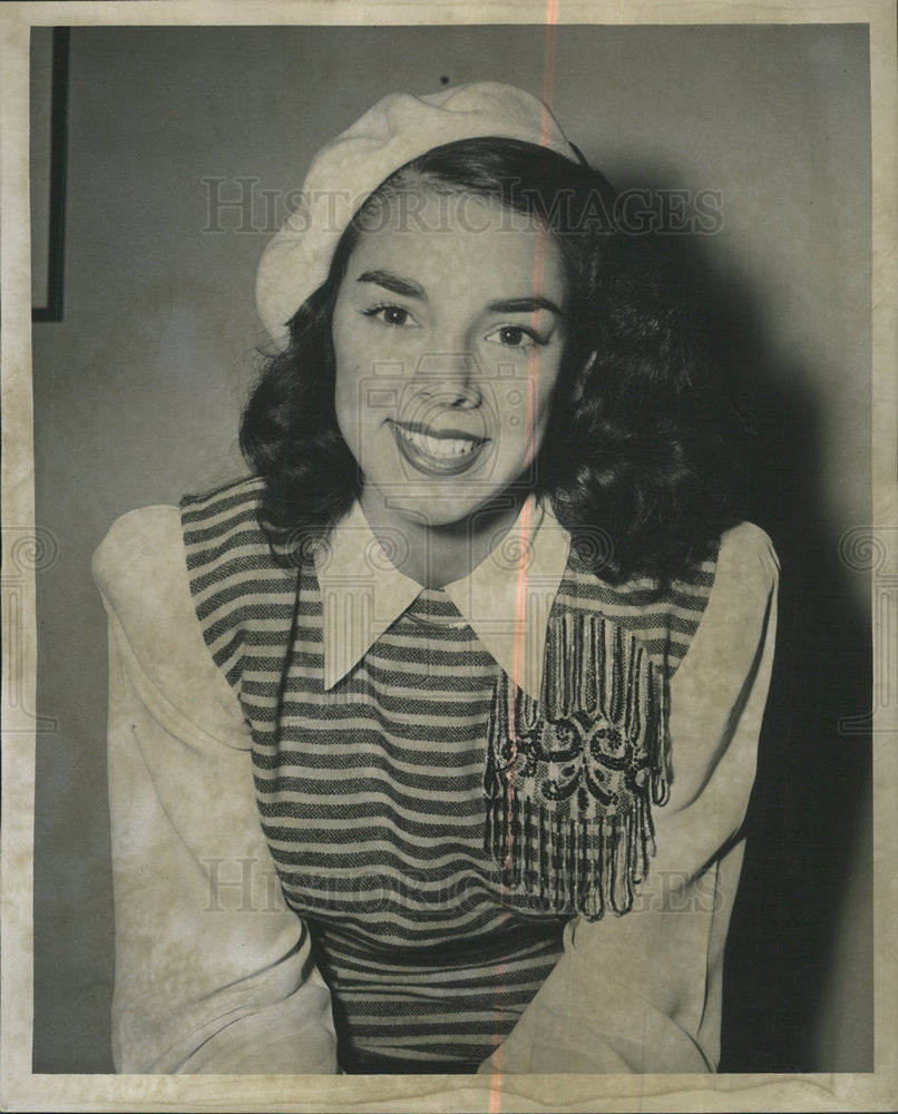 PRESS PHOTO PEPPER DONNA MISS MIAMI 1947 - Historic Images