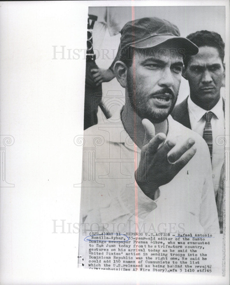 1965 Press Photo RAFAEL ANTONIO BONILLA-AYBUR EDITOR SANTO DOMINGO NEWSPAPER - Historic Images