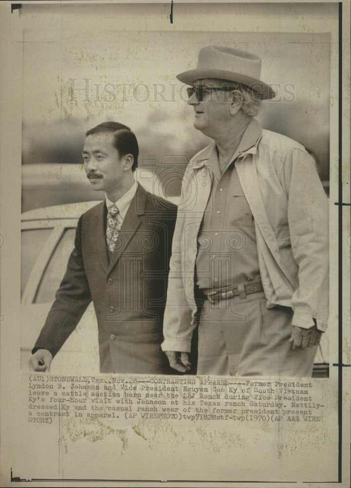 1970 Press Photo NGUYEN CAO KY VICE PRESIDENT SOUTH VIETNAM PRESIDENT LYNDON B. - Historic Images