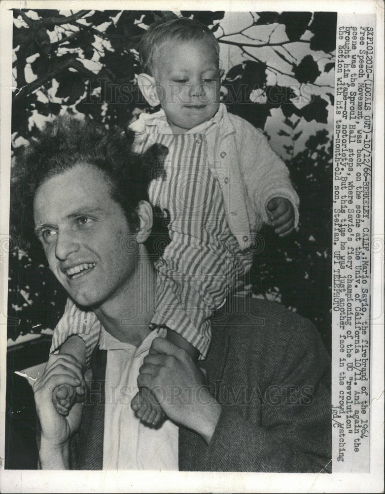 1967 Press Photo Mario Savio,Free Speech Movement and son Steffan - Historic Images