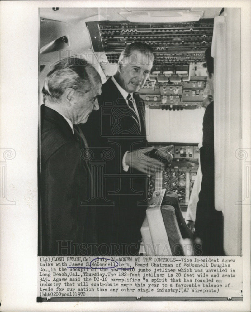 1970 Press Photo JAMES S. MCDONNELL BOARD CHAIRMAN  MCDONNELL DOUGLAS CO. - Historic Images