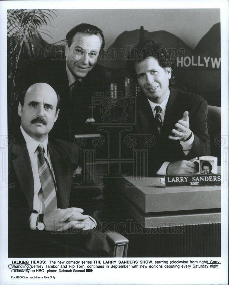 1992 Press Photo Gary Shandling,Jeffrey Tamborand Rip Torn - Historic Images