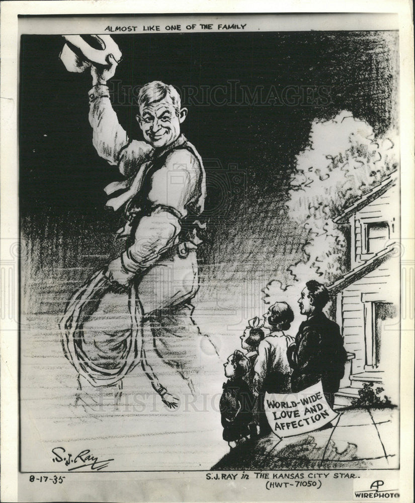 1935 Press Photo Cartoon in Kansas City Star paper - Historic Images