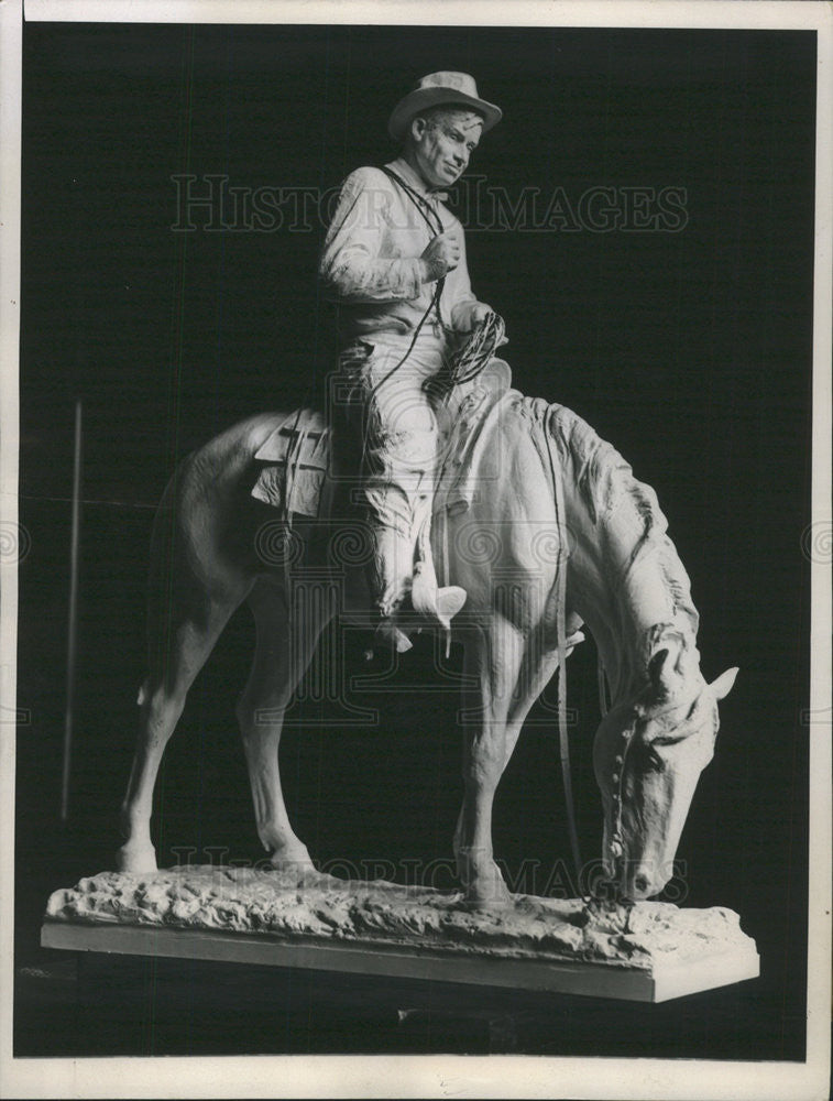 1938 Press Photo Statue of Will Rogers - Historic Images