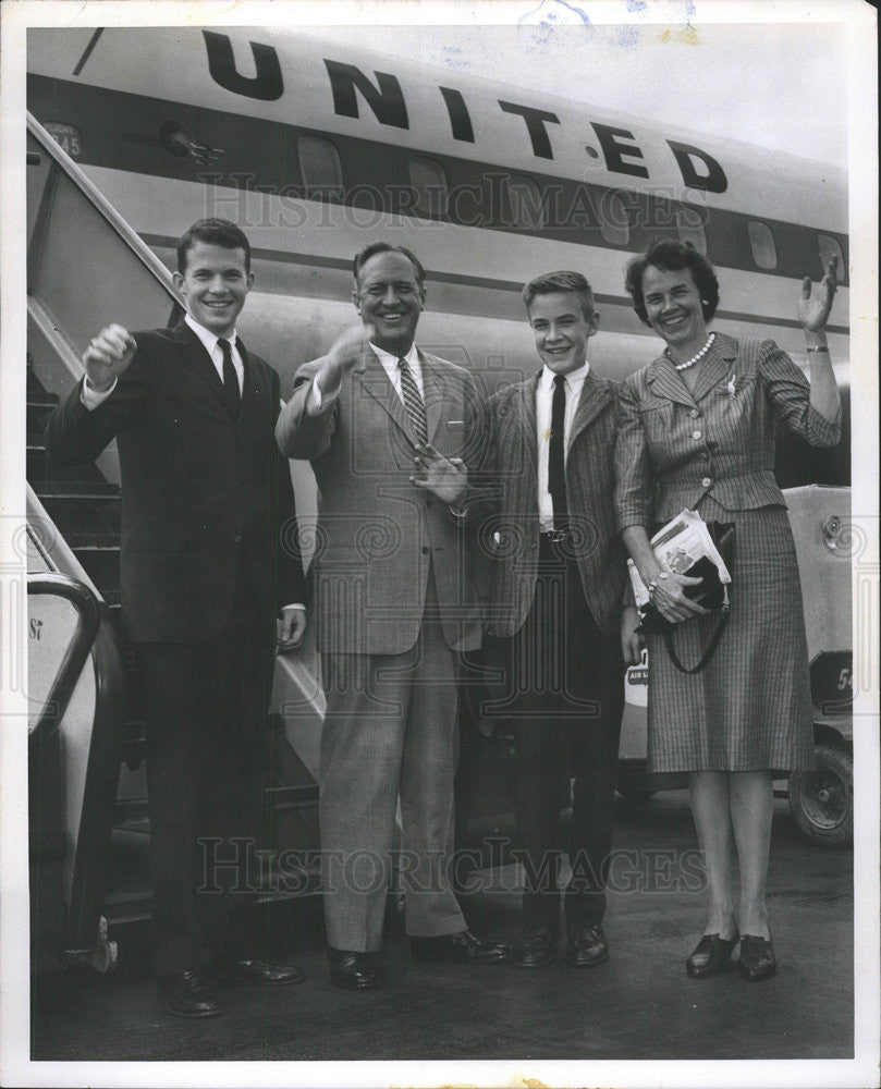 1960 Press Photo Atty Gen William Rogers and wife &amp; sons Tony &amp; Doug - Historic Images