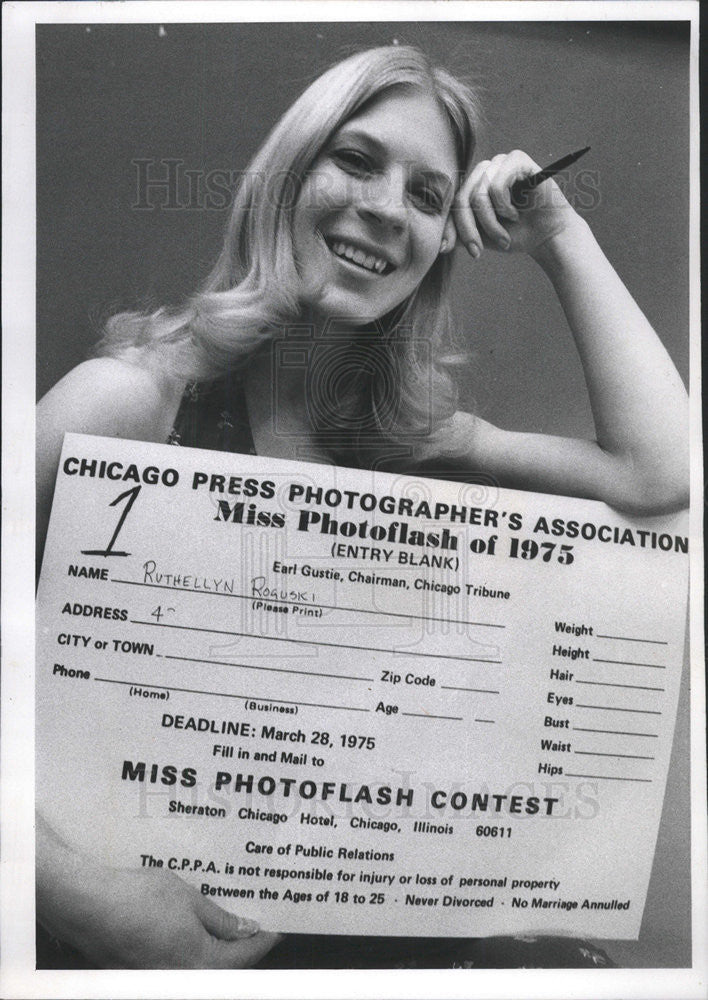 1975 Press Photo Ruthellyn Roguski,Beauty pagent entry - Historic Images