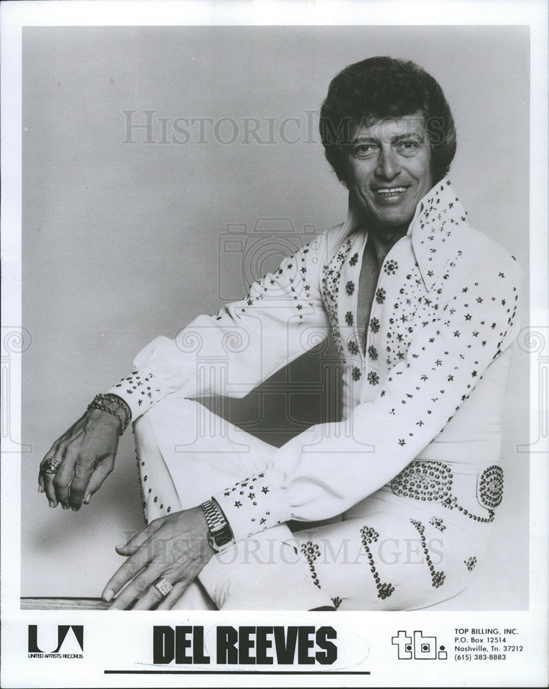 1977 Press Photo Franklin Delano Reeves Del Reeves American Country Music Singer - Historic Images