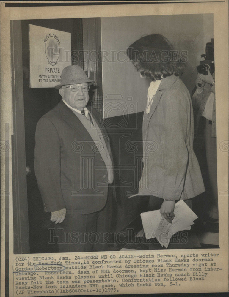 1975 Press Photo Robin Herman,writer,Gordon Robertson - Historic Images