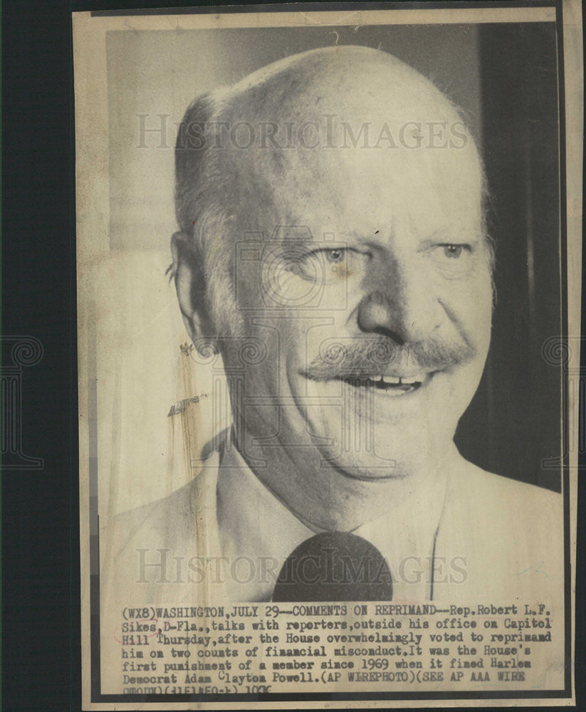 1976 Press Photo Robert Lee Fulton Sikes American US Representative Florida - Historic Images