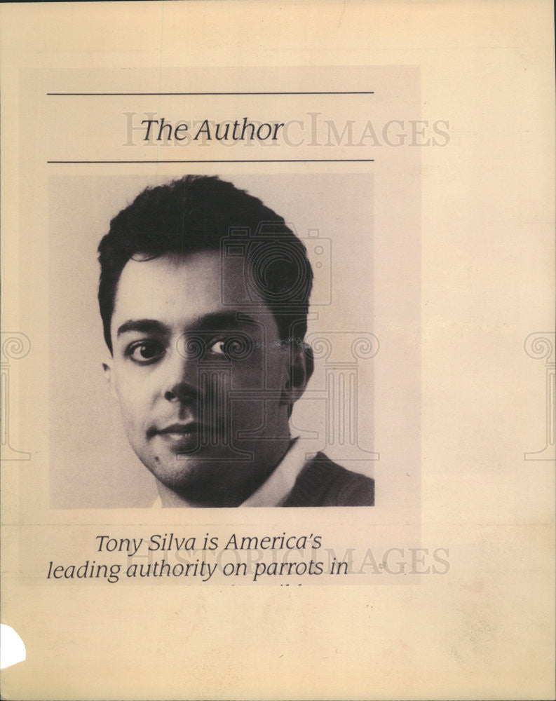 1991 Press Photo TONY SILVA AUTHOR - Historic Images