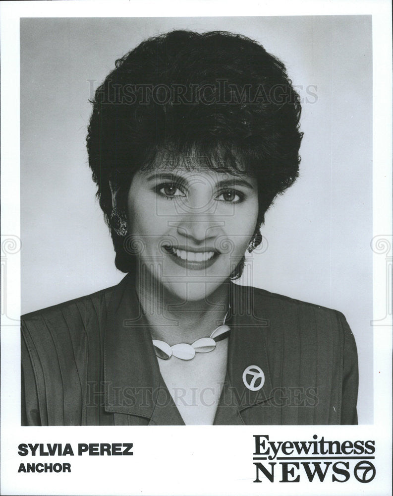 1990 Press Photo Sylvia Perez,anchorwoman Eyewitness News - Historic Images