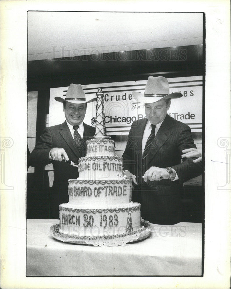 1983 Press Photo Senators Alan Dixon &amp;Chuck Percy - Historic Images