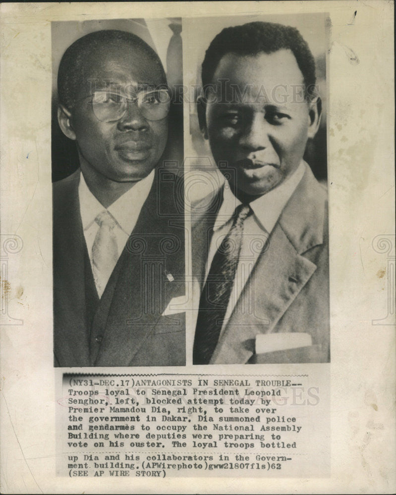 1962 Press Photo LÃƒÂ©opold Senghor Senegalese Poet Politician Cultural Theorist - Historic Images