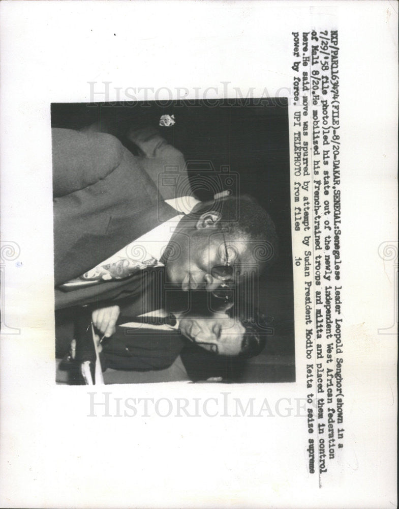 1960 Press Photo Leopold Senegalese Leader Poet West African Federation of Mali - Historic Images