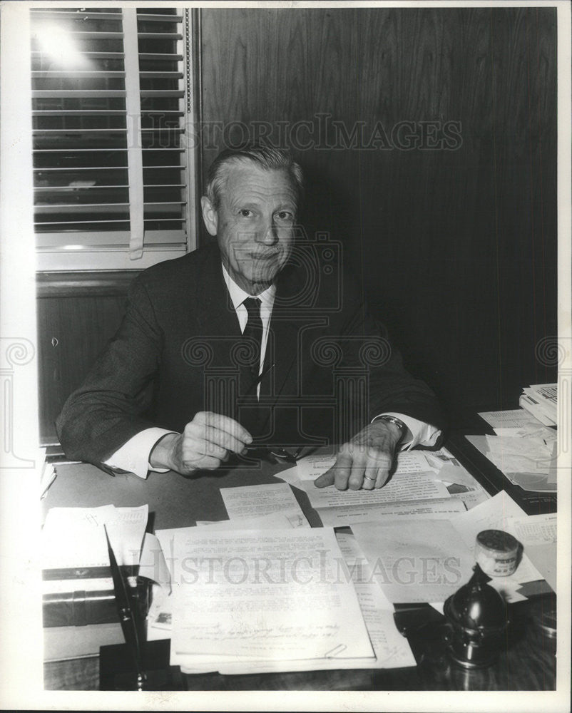 1963 Press Photo Franklin D Schurz South Bend Tribune Publisher - Historic Images