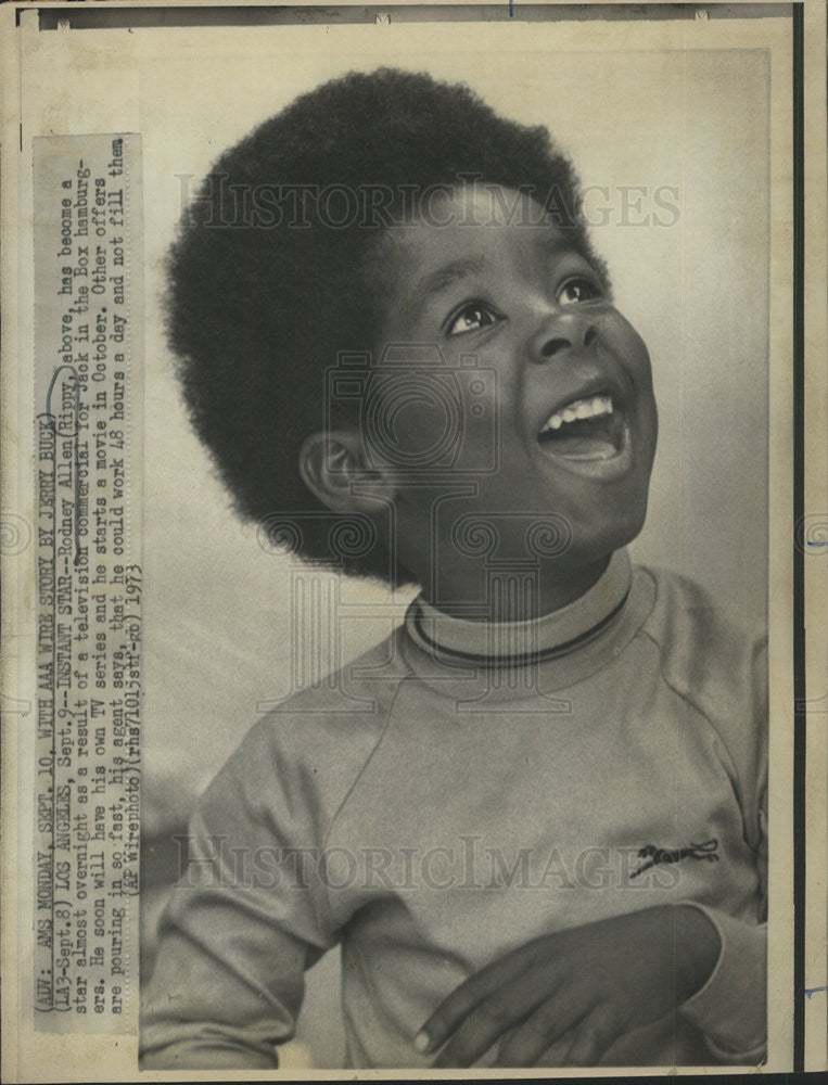 1973 Press Photo Rodney Allen Rippy American Former Child Actor TV Commercials - Historic Images