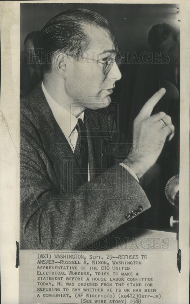 1948 Press Photo Russell A Nixon Washington Representative - Historic Images