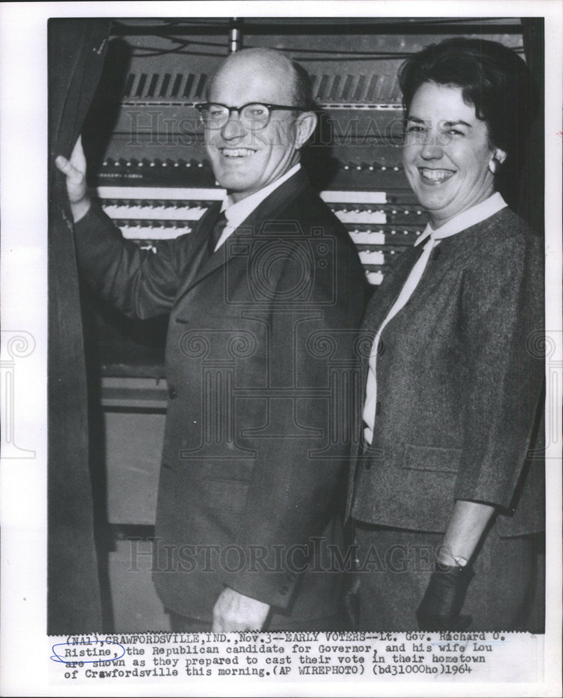 1964 Press Photo Richard Ristine Republican Candidate Indiana Governor - Historic Images