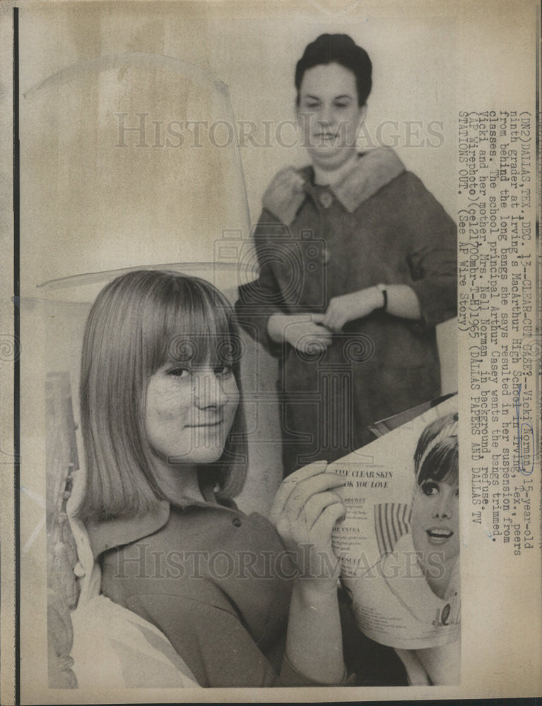 1965 Press Photo Vicki Norman Irving City Texas School Student - Historic Images