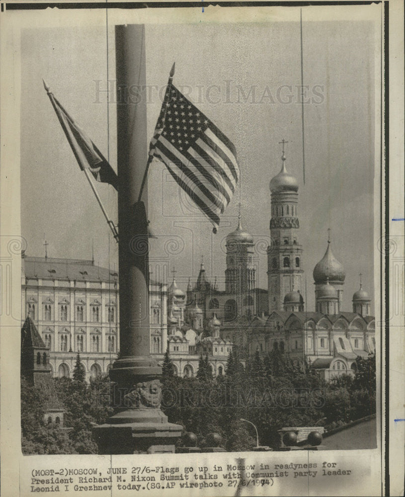 1974 Press Photo PRESIDENT RICHARD M. NIXON UNITED NATIONS MOSCOW SUMMIT - Historic Images