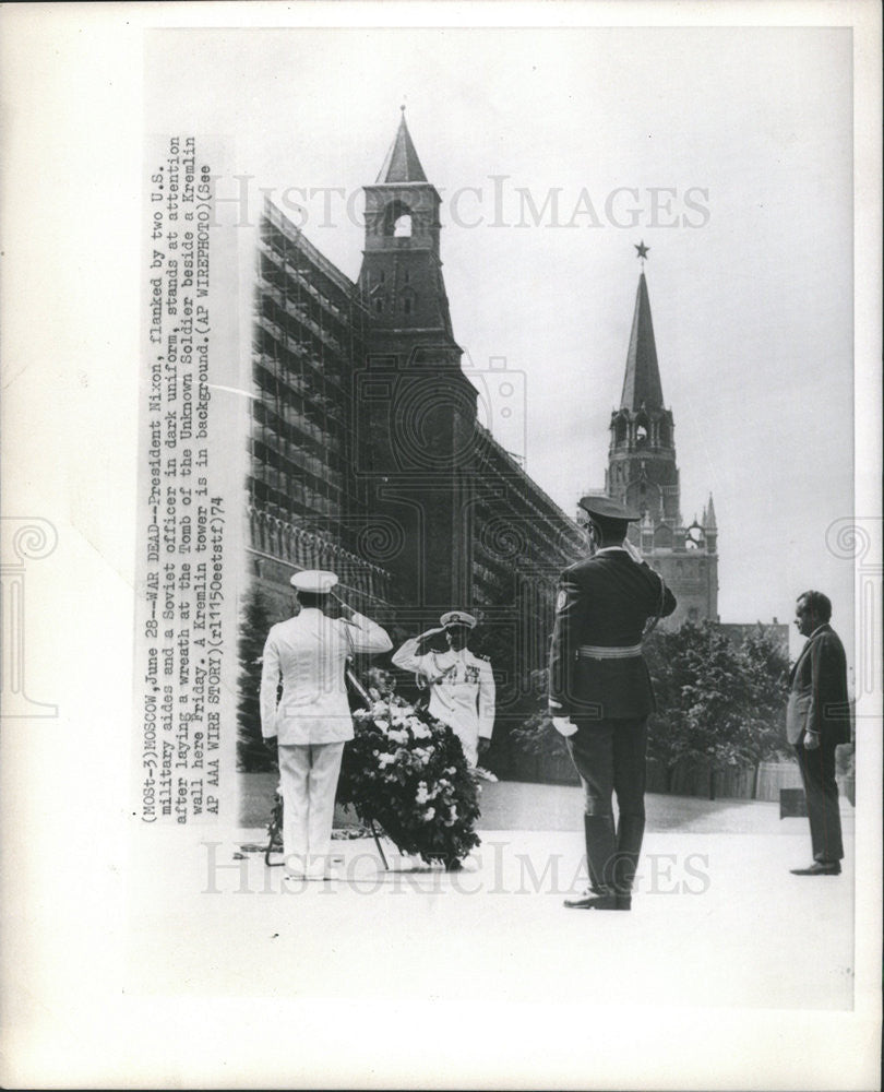 1974 Press Photo Richard M Nixon President U.S.S.R - Historic Images