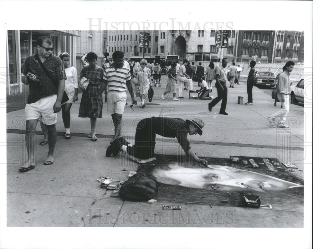 1991 Press Photo Bryan Bolger Irish Painter Vincent Van Gogh Chicago City - Historic Images